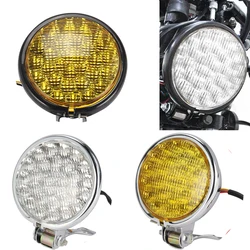 35W Motorcycle LED Headlight Universal Motorbike Retro Headlamp DC 12V Scooter Round Spotlight Motor Vintage Front Lights Lamps