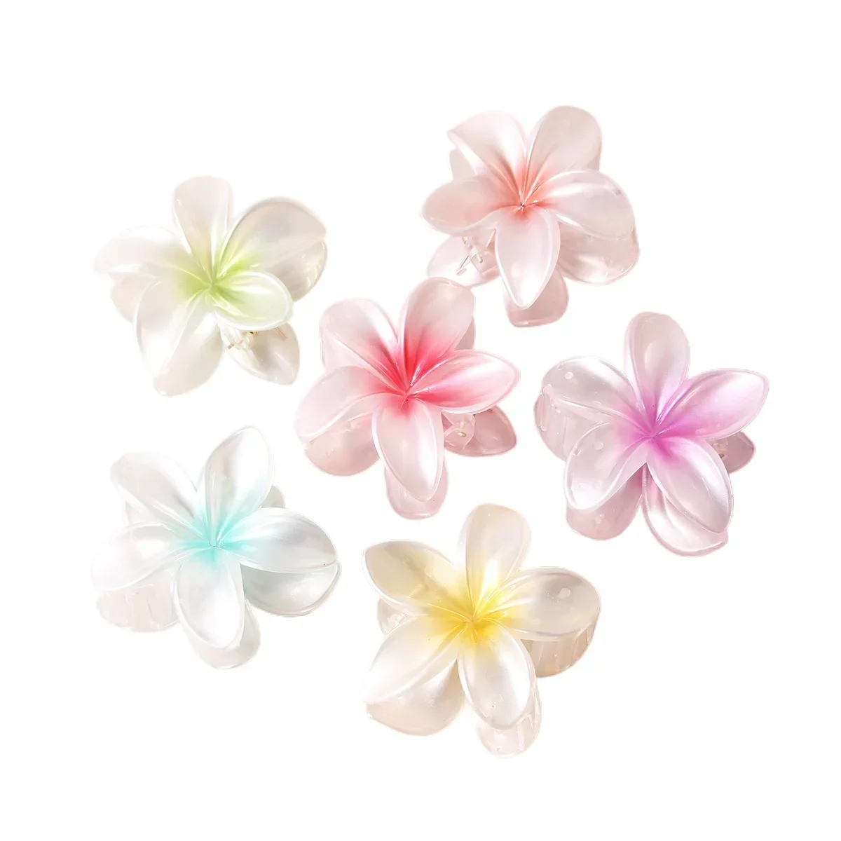 

European and American Fashion Large Gradual Change Flower Pearlescent Flower Grab Clip Hairpin Disc Hair Shark Clip Hair