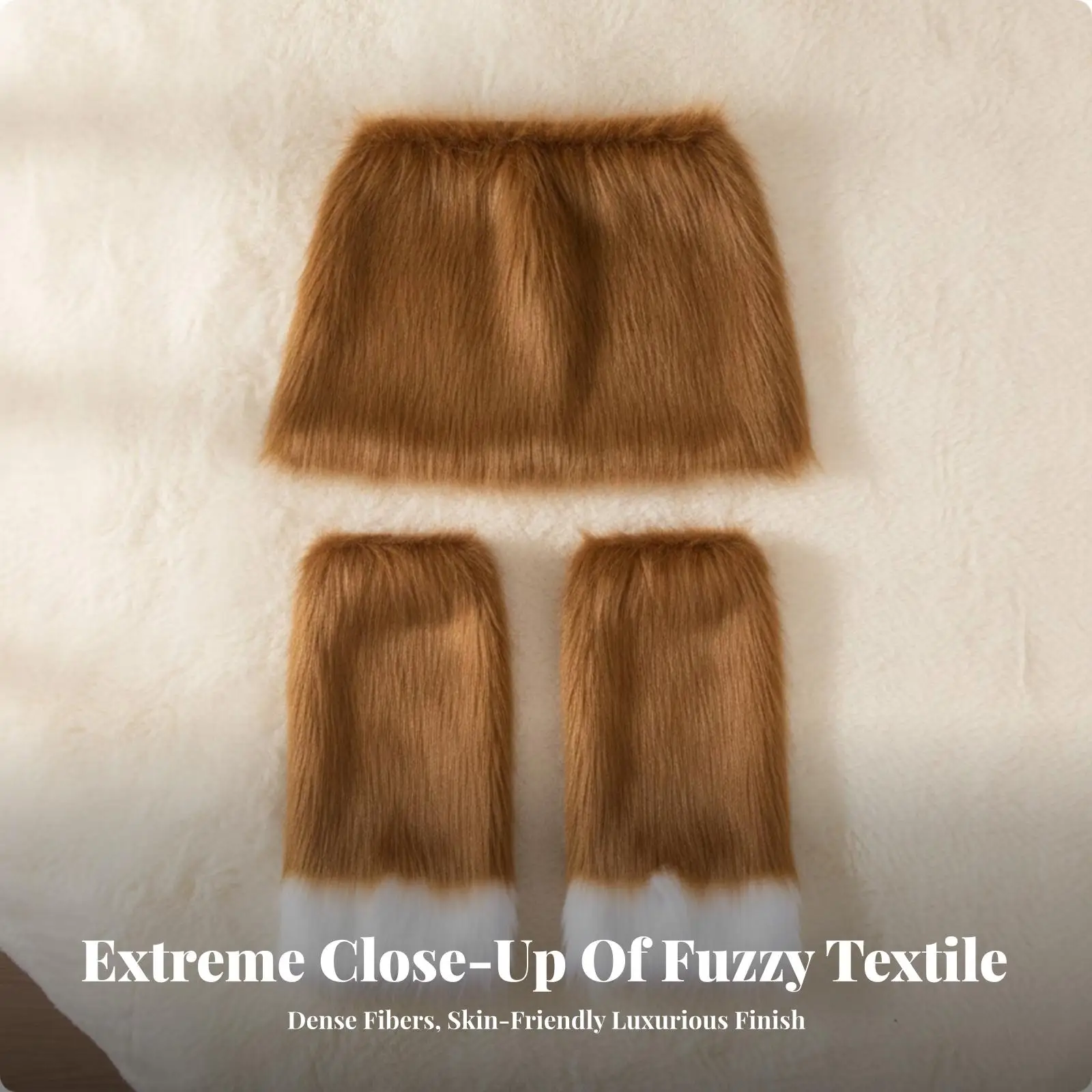 Comfortable Furry Mini Skirt Set | simple pull-on-on Style, for Halloween,