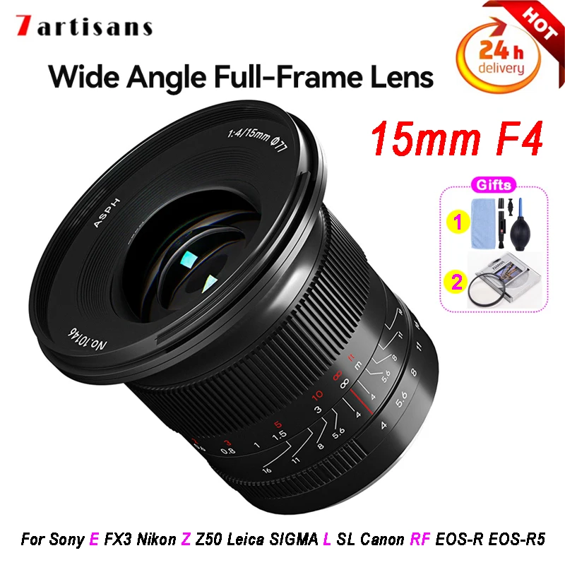 

7Artisans 7 artisans 15mm F4 MF Wide Angle Full-Frame Lens For Nikon Z Z50 Leica SIGMA L SL Sony E FX3 Canon RF EOS-R EOS-R5