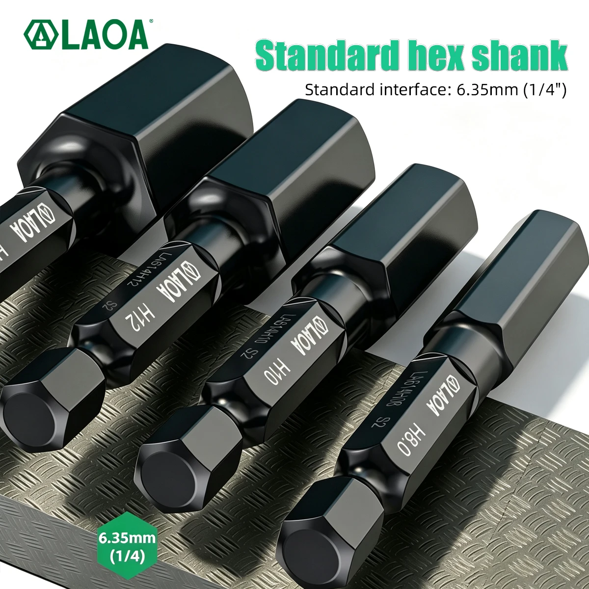LAOA 65mm S2 Steel Hex Bit Single-End Electric Screwdriver Bit 1/4