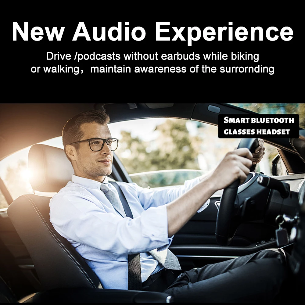 Smart Glasses Men Audio Hands-Free Call Sport Stereo Bluetooth Sunglasses Headsets Music Sound Smart Glasses for Android Huawei