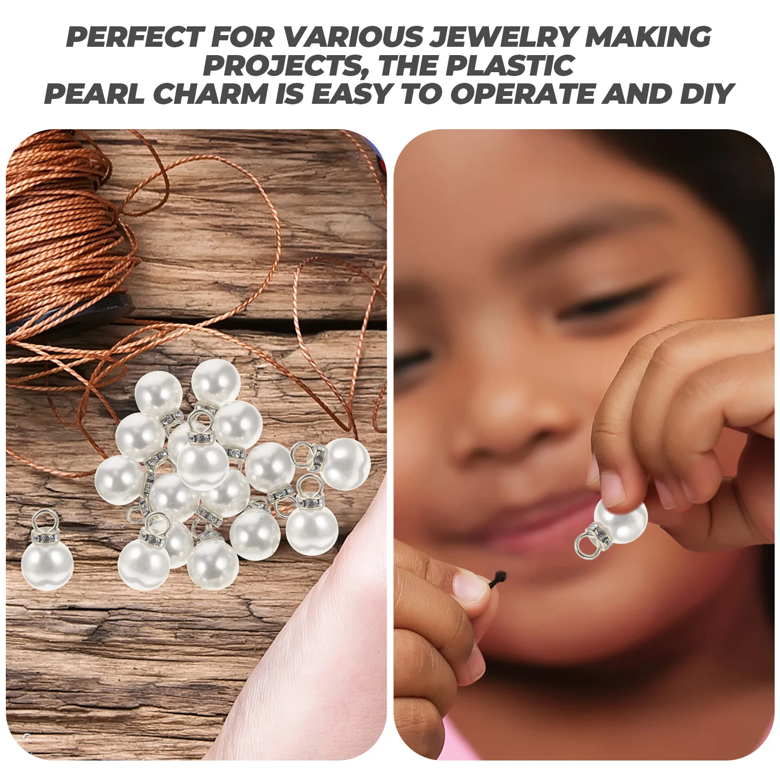 

100 Pcs Imitation Pearl Pendant Jewelry Charms Bulk Jewellery Making Accessories for Bracelet Necklaces Abs Crafts