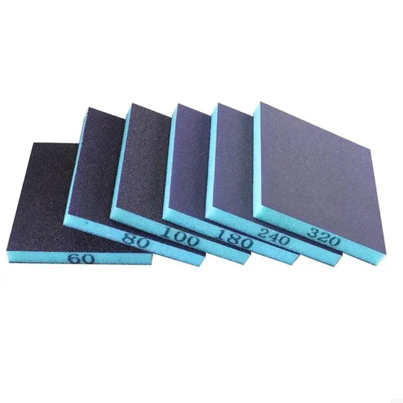6pcs Lixing esponja 60 80 100 180 240 320 GRIT REUSIVÍVEL LAVACILÍVEL DRIPLAÇÃO DO LIGADA LIGADA DO
