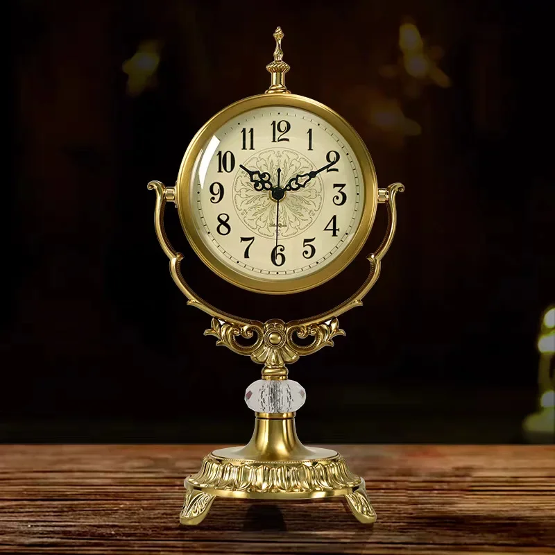 European retro clock living room home desktop clock ornament clock placement desktop American light luxury