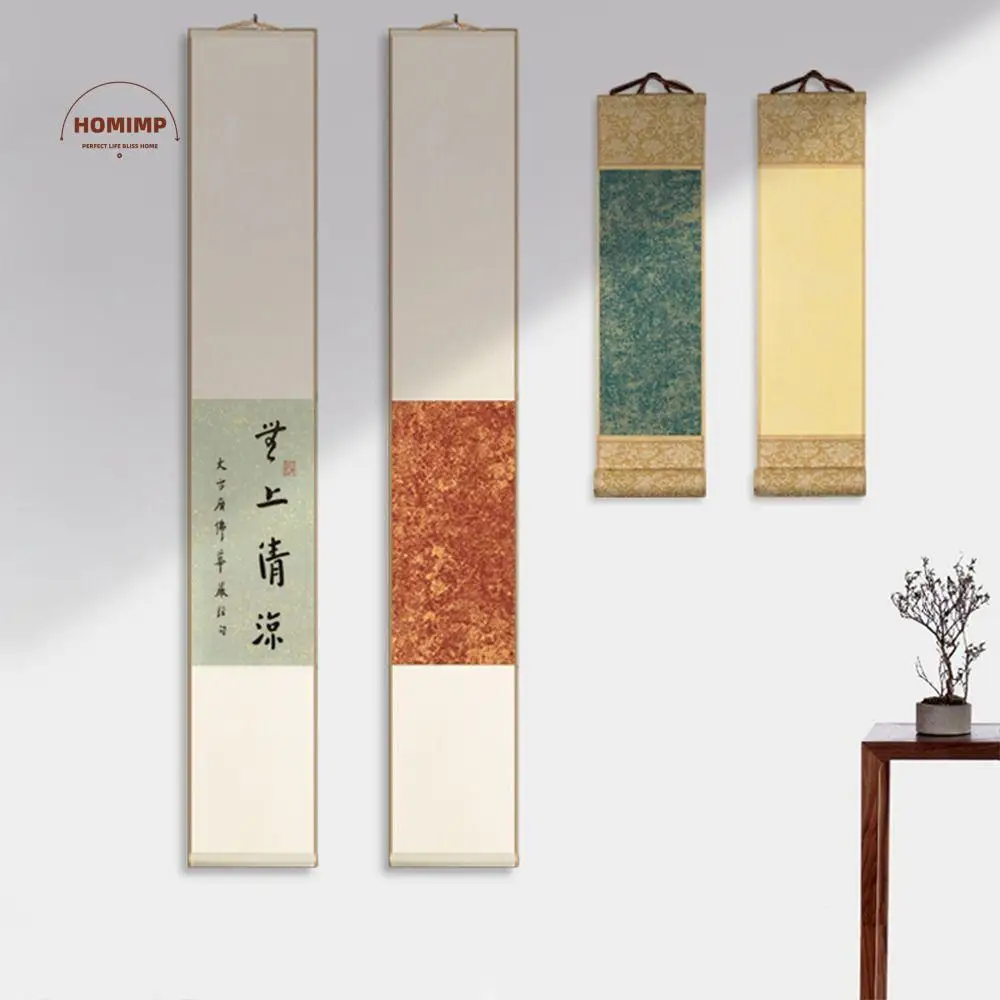 

Calligraphy Mounting Teahouse Gilded Rice Paper Scroll Mini Batik 0et Scroll Painting Drawing Paper Blank Hanging Scroll
