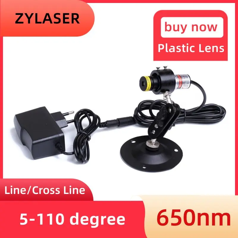 

Plastic Lens 18X65mm Focusable 650nm Red Line/Cross Line Laser Diode Module with Adapter&EU Holder for Positioning Cutting