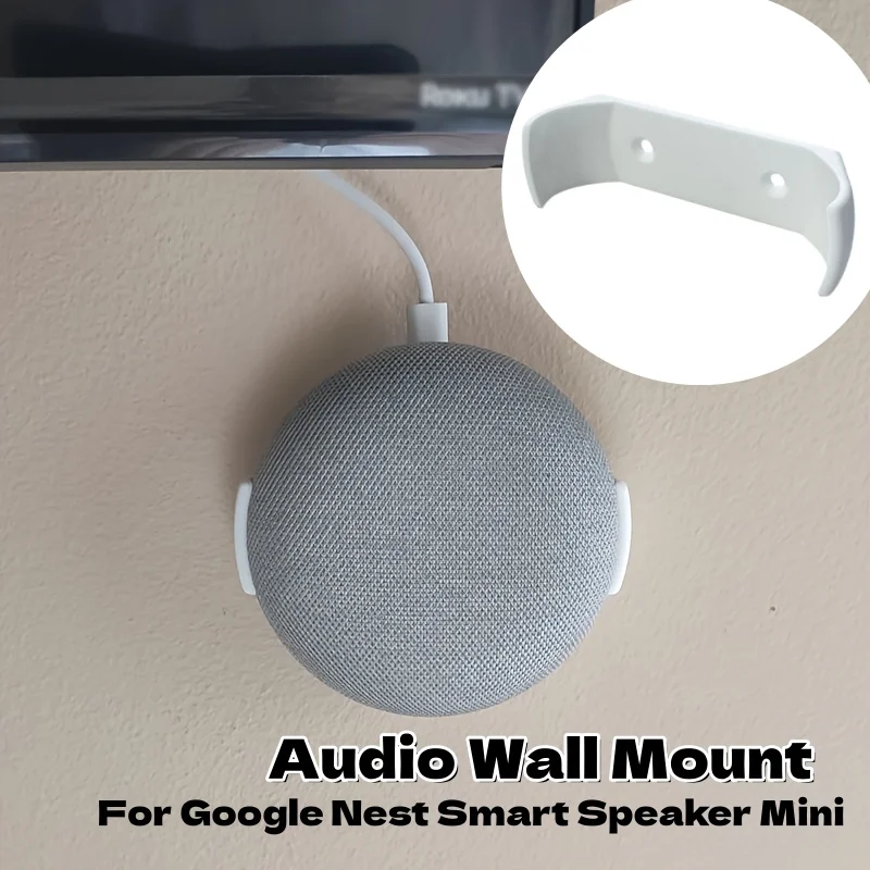Soporte de pared para audio, soporte de pared para el hogar, soporte de organización para almacenamiento en la pared, decoración del hogar para Google Nest Smart Speaker Mini