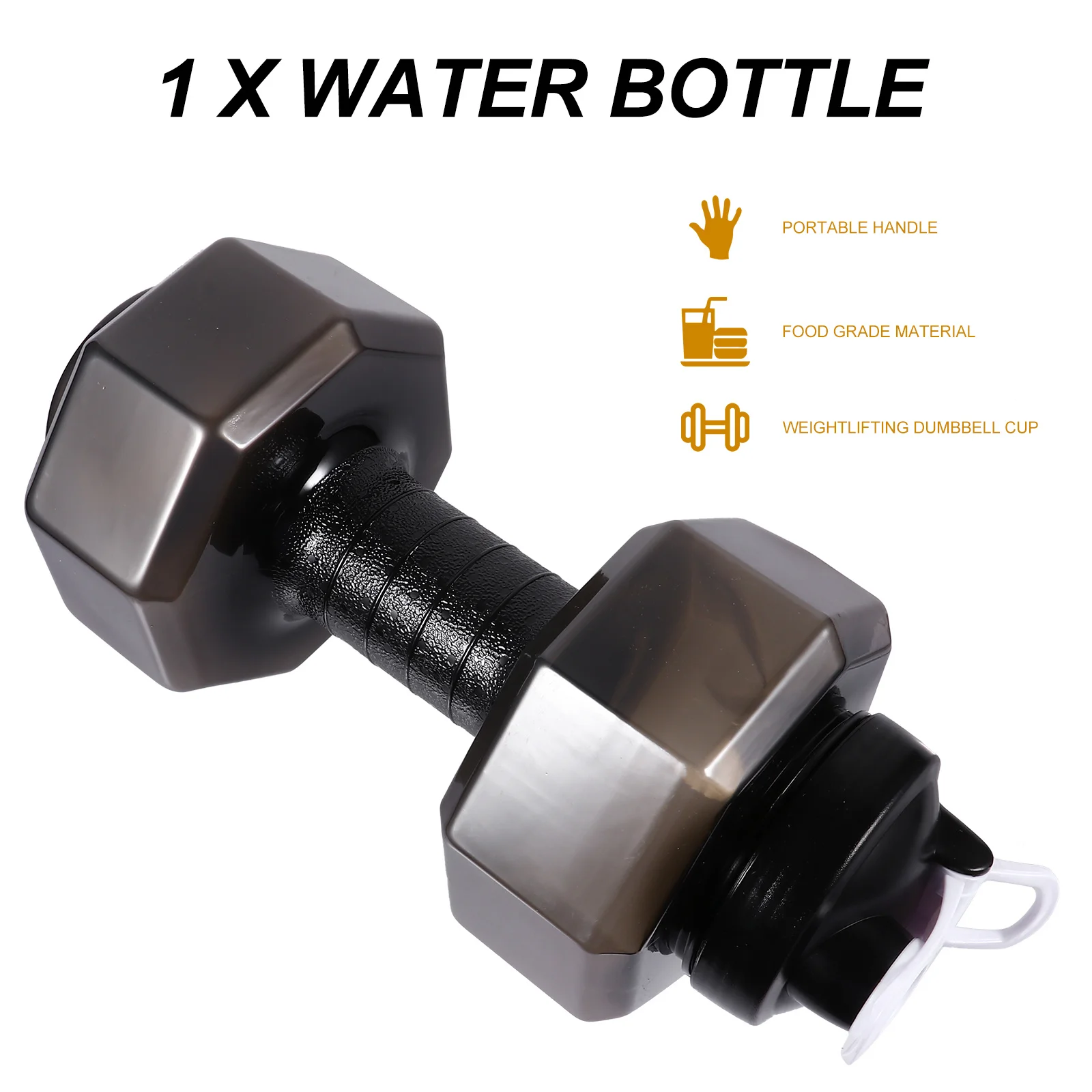 

Dumbbell Shape Water Bottle 2L Large Capacity Fitness Sports Bottle Pet Plastic Lightweight Anti-Burst For Gym Workout Exercise