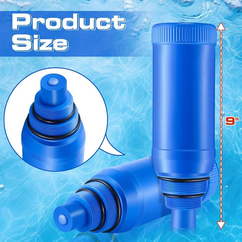 Paquete de 2 tapones para skimmer de piscina, cubierta para skimmer de piscina, enchufe de invierno para skimmers roscados de 1,5 pulgadas y 2,0 pulgadas de 9 pulgadas