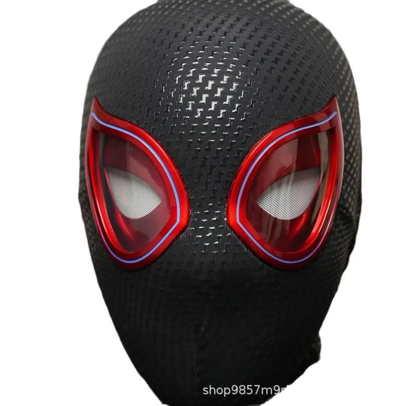 Mascara Miles Spiderman Headgear Cosplay Moving Eyes Electronic Mask Spider Man 1:1 Remote Control Toys For Adults Xmas Gift