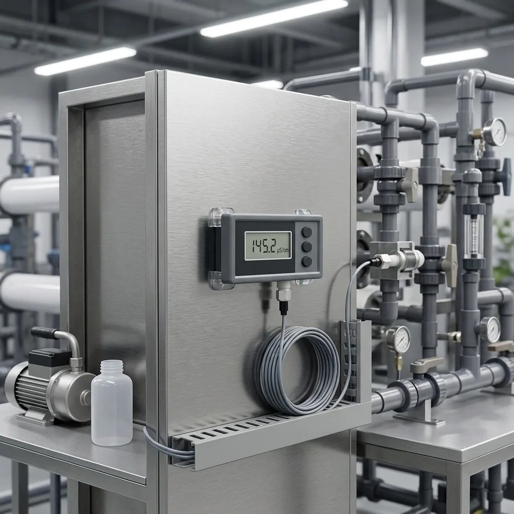 CM-230K Online Conductivity Meter 0-1999uS/cm Water Quality Tester With Electrode Alarm For Reverse Osmosis Industrial Monitor