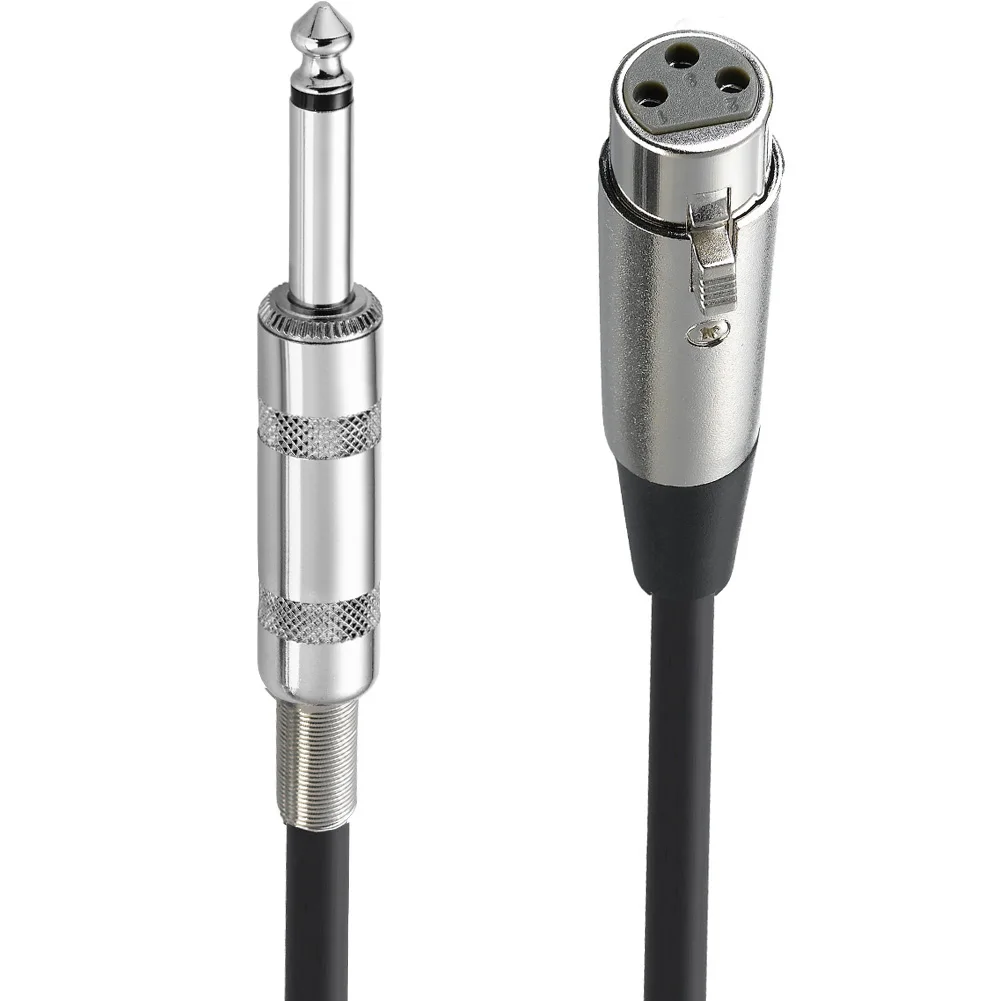 Bochara 1/4 \'\'Jack 6.5mm męski do xlr żeński mikrofon kabel Mono folia + pleciony ekranowany 1.8m 3m 5m 10m