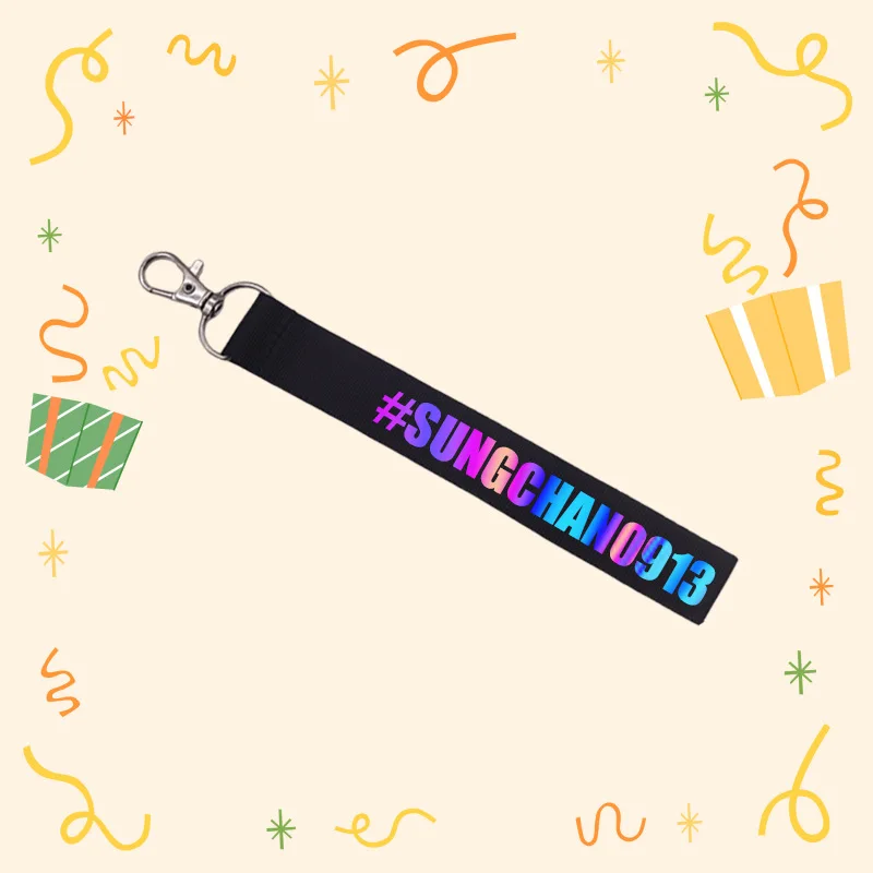 Kpop EUNSEOK SUNGCHAN WONBIN SOHEE ANTON Name Strip Nylon Lanyard SHOTARO Peripheral Cartoon Key Phone Pendant Fans Gifts