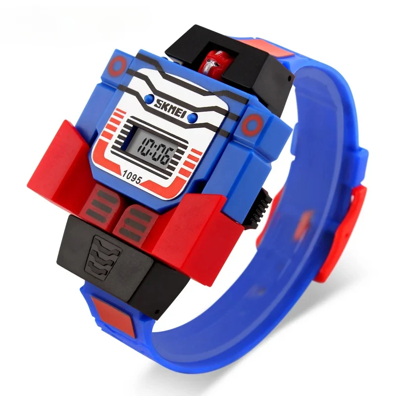 Relógios para Crianças Transformers, Relógios Digitais LED, Relógios Esportivos de Desenhos Animados, Brinquedos de Transformação de Robôs, Presentes de Aniversário