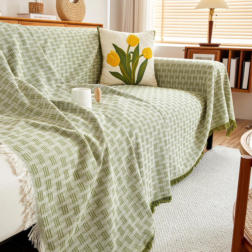 Couch Cover Sheet Blanket, Oversized Reversible Covers for 3-4 Cushion High Backed Backrest Sofa, Extra Large Furniture Decorati