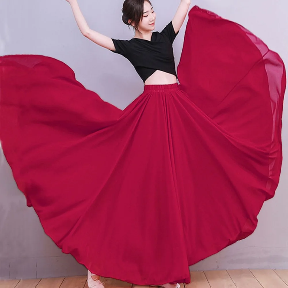 

Fashion 720 Degree Gypsy Women Skirt High Waist Carnival Belly Dance Dress Party Big Swing Spanish Flamenco Skirt Dance