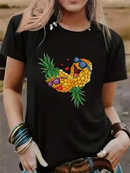 Funny Pineapple Gift Printed Short Sleeve Casual Fashion Women T-Shirt Pattern Women's T Shirt Femminile Tee Graphic Tshirt Tops