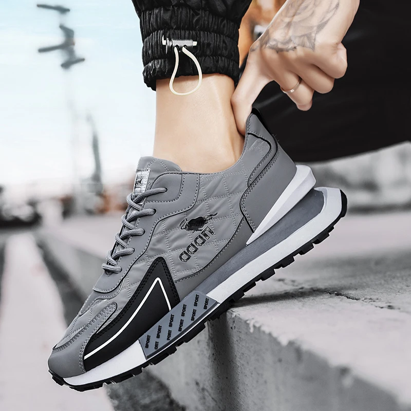 Herren-Freizeitschuhe, modische Sportschuhe, klassische und stilvolle Sneaker mit Schnürung, leicht, bequem und atmungsaktiv. – Detail 7