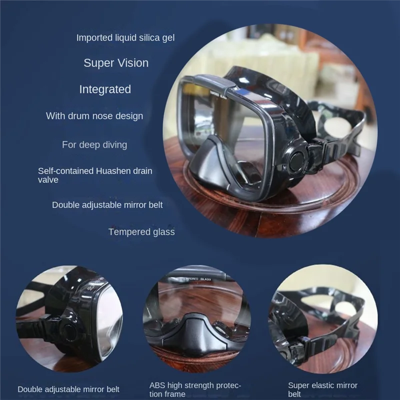 

AEF6-Dive Snorkel Mask Scuba Gear Masks Diving Mask Goggles For Scuba Diving, Snorkeling, Freediving, Spearfishing And Swimming
