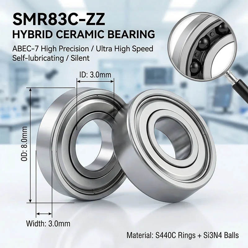 10pcs Hybrid Ceramic Bearing 3x8x3 SMR83 SMR83C L830ZZ Ball Bearing 4x8x3 5x8x2.5 5x9x3 3x10x4 4x10x4 5x10x4 6x10x3 RC Bearing