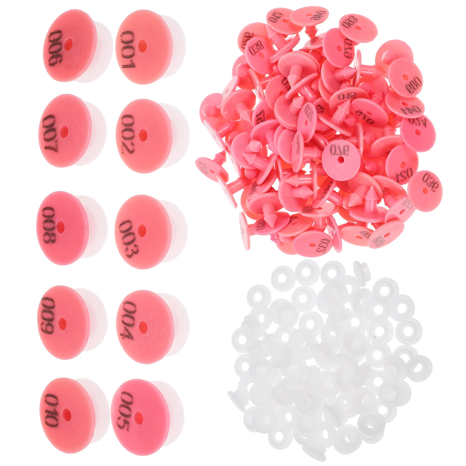 100pcs Durable Rabbit Tags Bright Numbered Animal Identification Tags For Dogs Foxes Small Pets Farm Management Ear Tag Tool