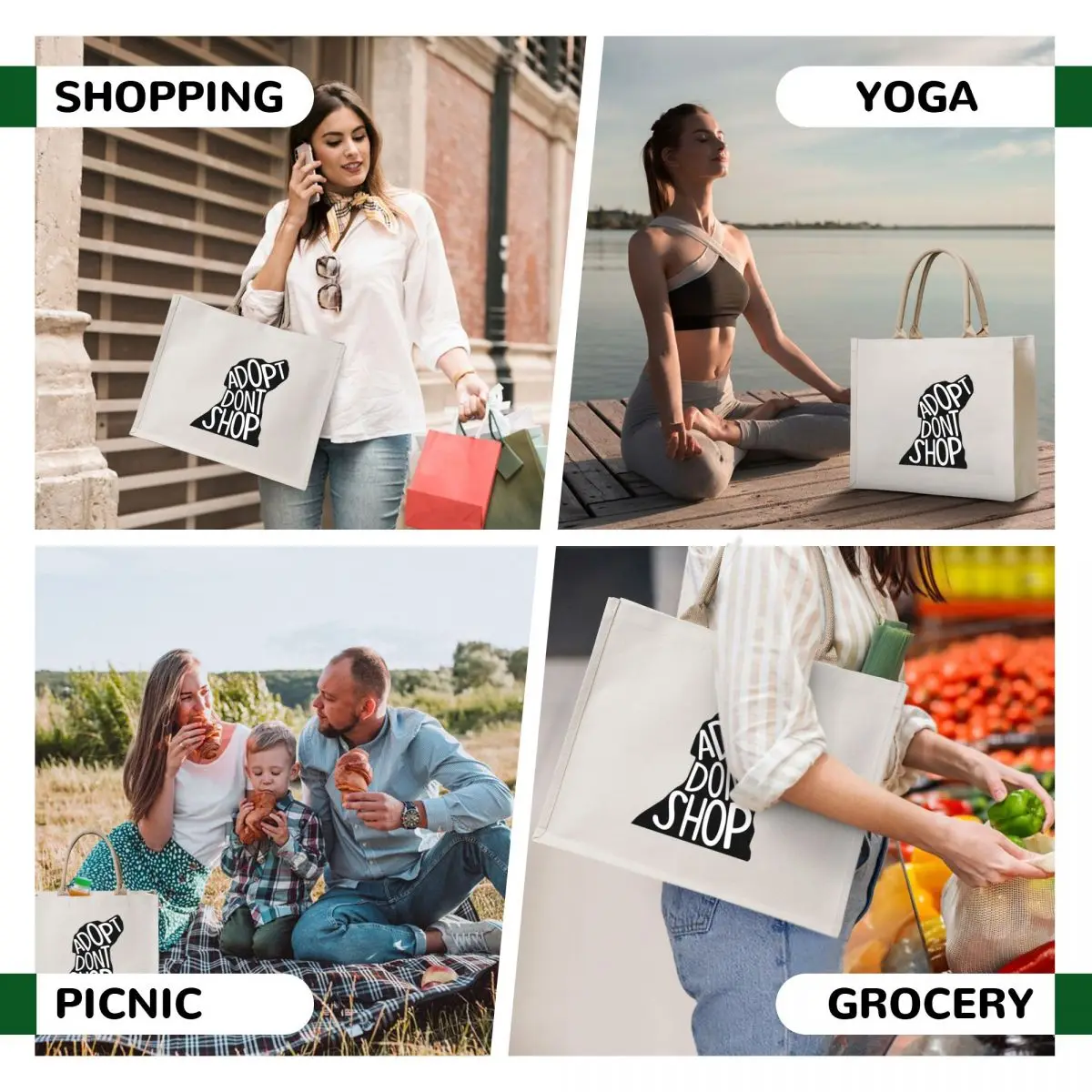 Adopt don't Shop Tote Bag Beach bag sacs de shopping Shopping bags