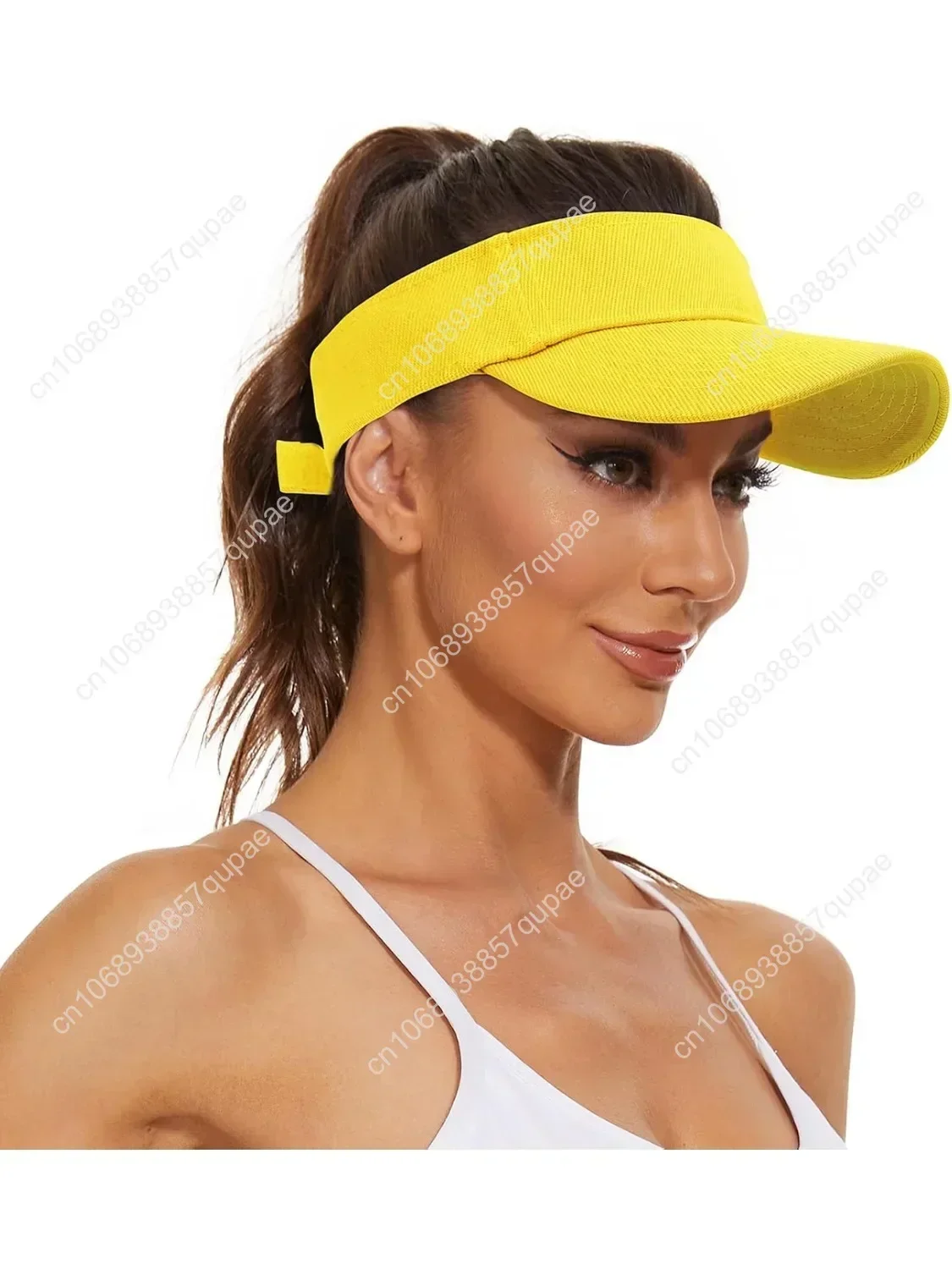 Century Star Visors for Women Mens Sun Visor Hats Athletic Outdoor Tennis Running Adjustable Beach Cap Yellow One Size