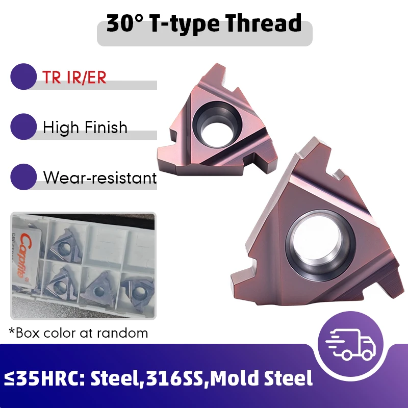 TR Series 30 Degree T-Thread Carbide Insert,11IR/16IR/22IR/16ER/22ER Internal External Thread Turning Inserts For Lathe