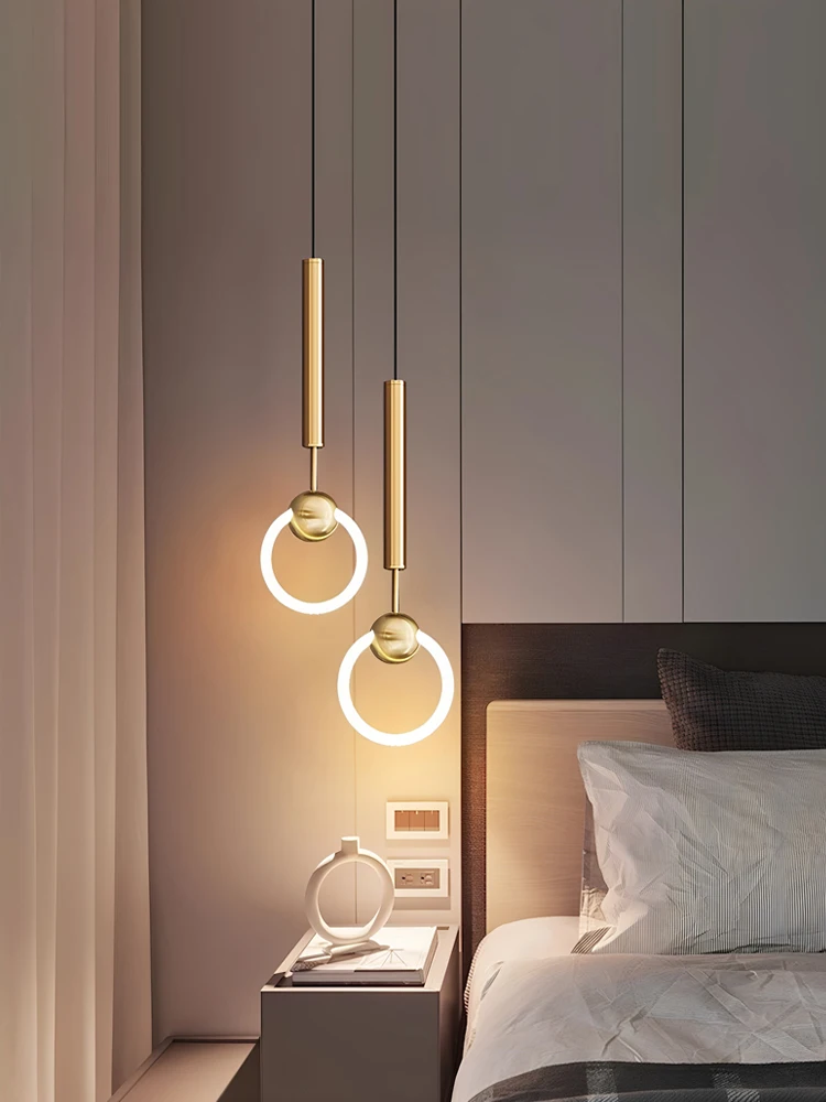 

LED Pendent Lamp Modern Luxury Nordic Style Restaurant Pendant Light Bedroom Bedside Chandelier Creativity Kitchen Ceiling Light