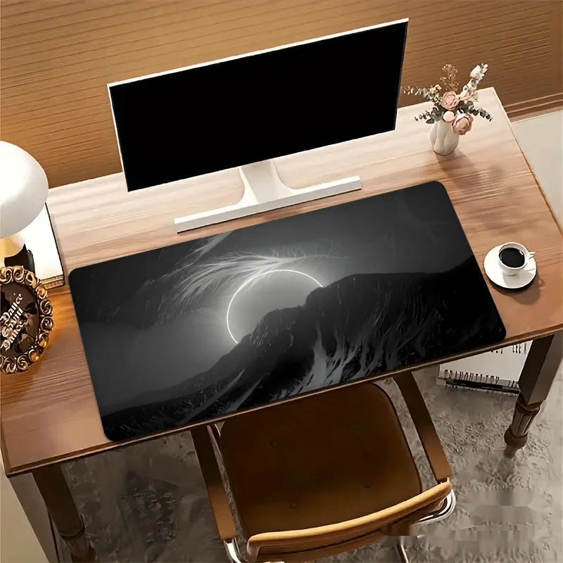 لوحة ماوس Solar Eclipse Mountain Landscape Gaming Keyboard Mat غير قابلة للانزلاق سرعة ملحقات الكمبيوتر المحمول حصيرة مكتبية كبيرة #4