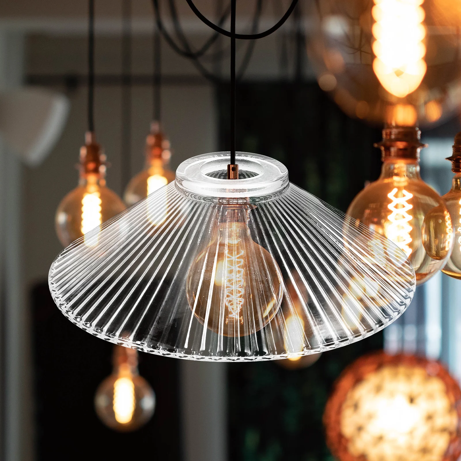 Pantalla de luz colgante de cristal transparente, 55Mm, soplada a mano transparente gruesa para lámpara colgante, candelabro, iluminación de decoración del hogar