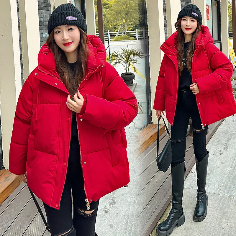 Winter 2025 Korean Version of Short Hooded Women's Cotton-padded Jacket Padded Women's Cotton-padded Jacket