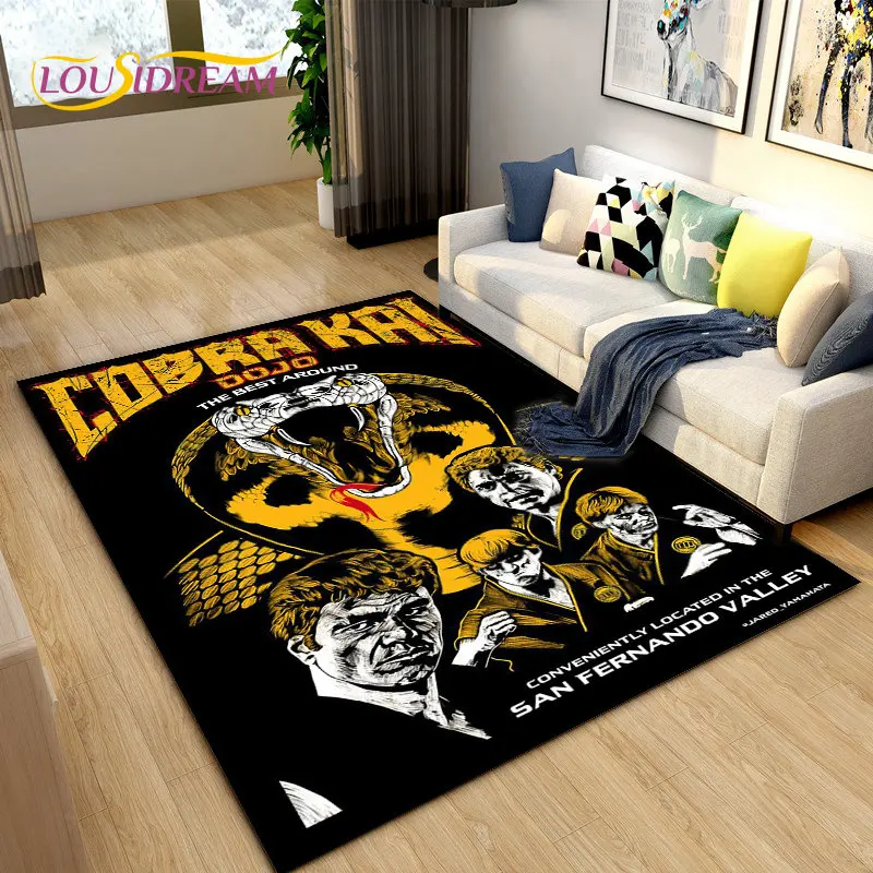 سجادة منطقة كوبرا كاي أماندا TV كاراتيه كبيرة، سجادة لغرفة المعيشة وغرفة النوم وأريكة ممسحة الديكور، سجادة أرضية مضادة للانزلاق للعب الأطفال