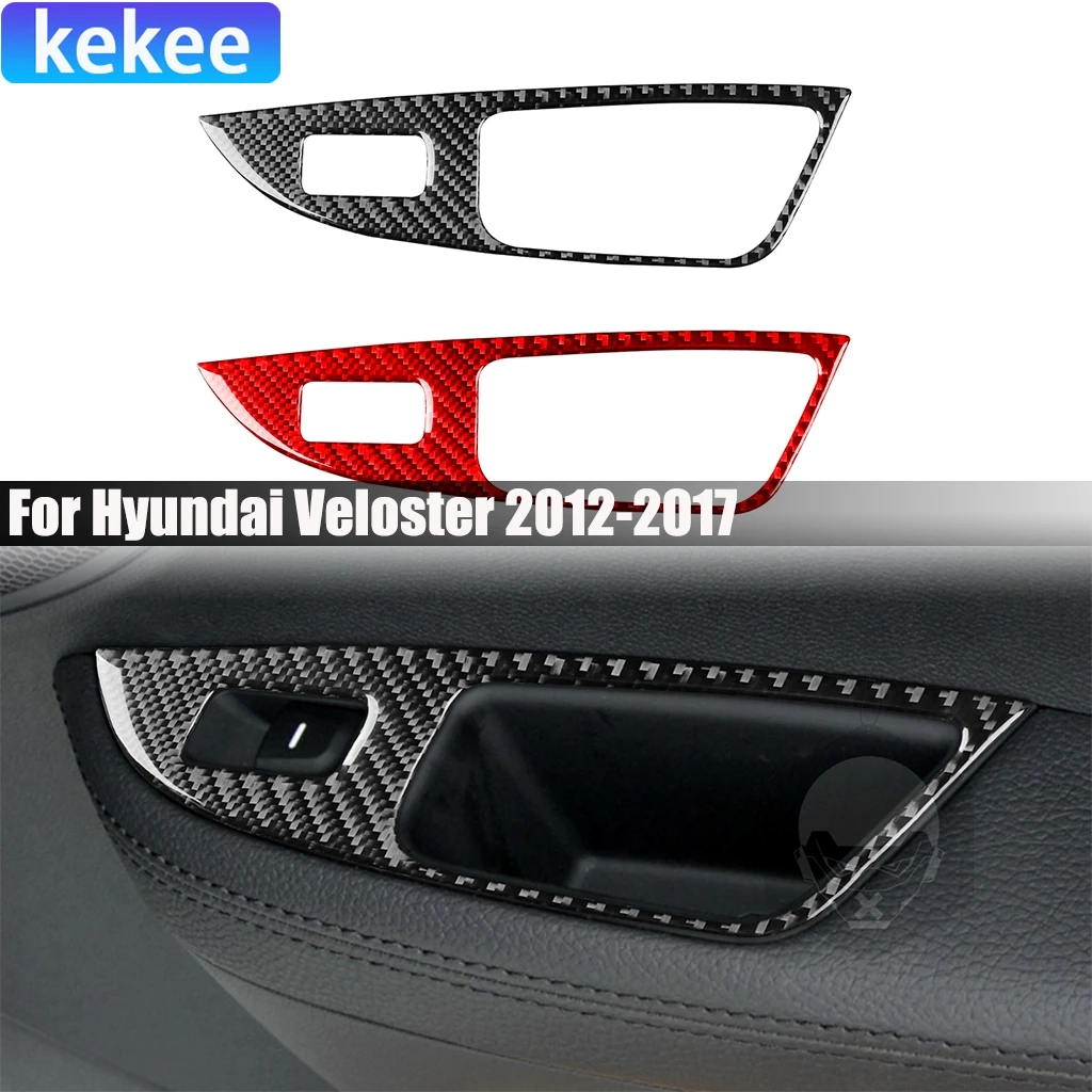 

Carbon Fiber Car Accessories Passenger Rear Window Lifting Modified Interior Cover Sticker Trim For Hyundai Veloster 2012-2017