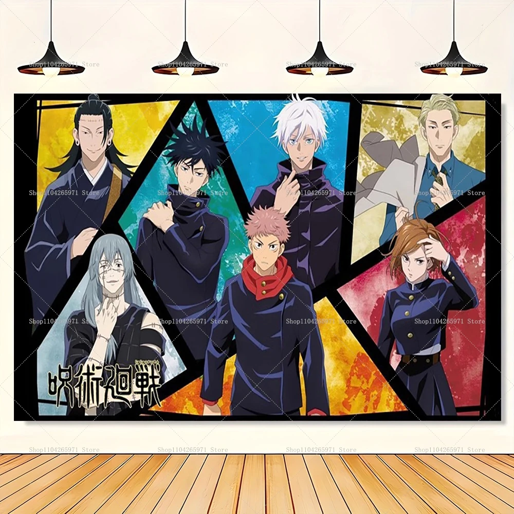 Jujutsu Kaisen Cartoon-Hintergrund Anime-Charakter Kinder Jungen Geburtstagsparty Deko Baby-Shower Foto-Hintergrund Requisiten Zubehör