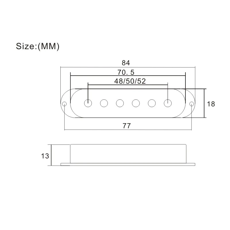 20Pcs ST Guitar Single Coil Open Pickup Cover ABS Cover 48/50/52MM Multi Colour Available