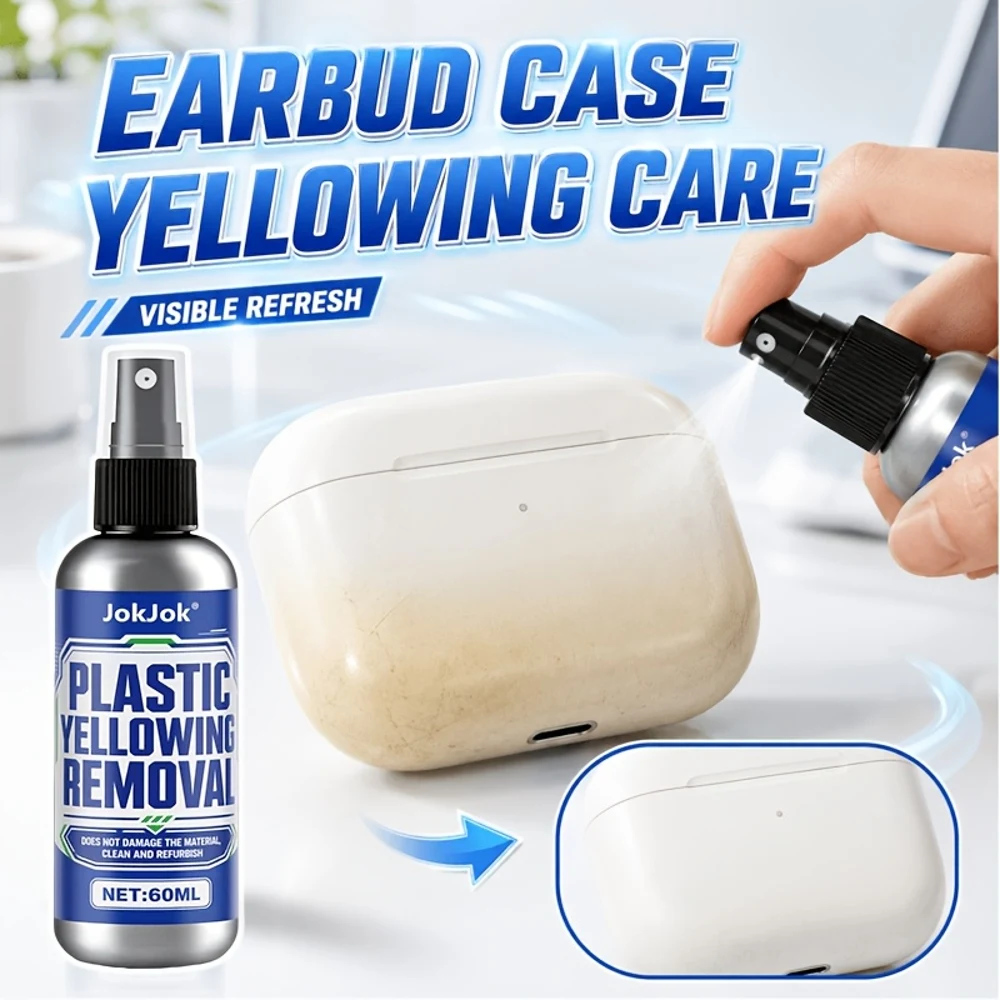 60ml Wireless Earbud Case Plastic Yellowing Removal, Charging Case Refresh Care for Aged Yellowed Plastic Covers, Protective She