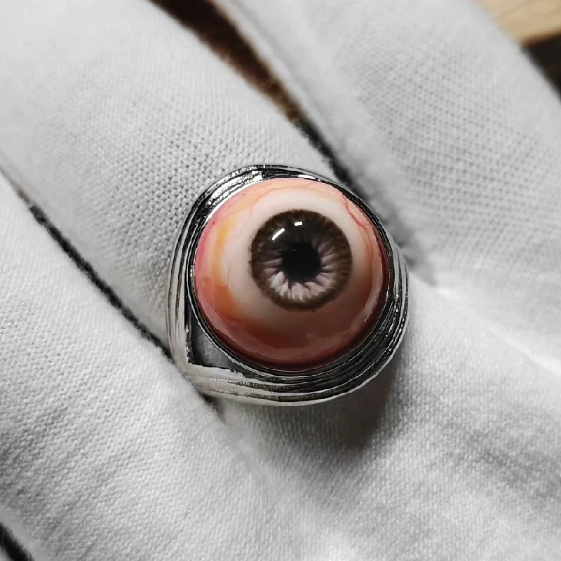 3102 Creative Handmade Rings Cthulhu Eyeball Rings Dark Punk Style Hip Hop Gothic Jewelry Halloween Artwork Customized Gifts