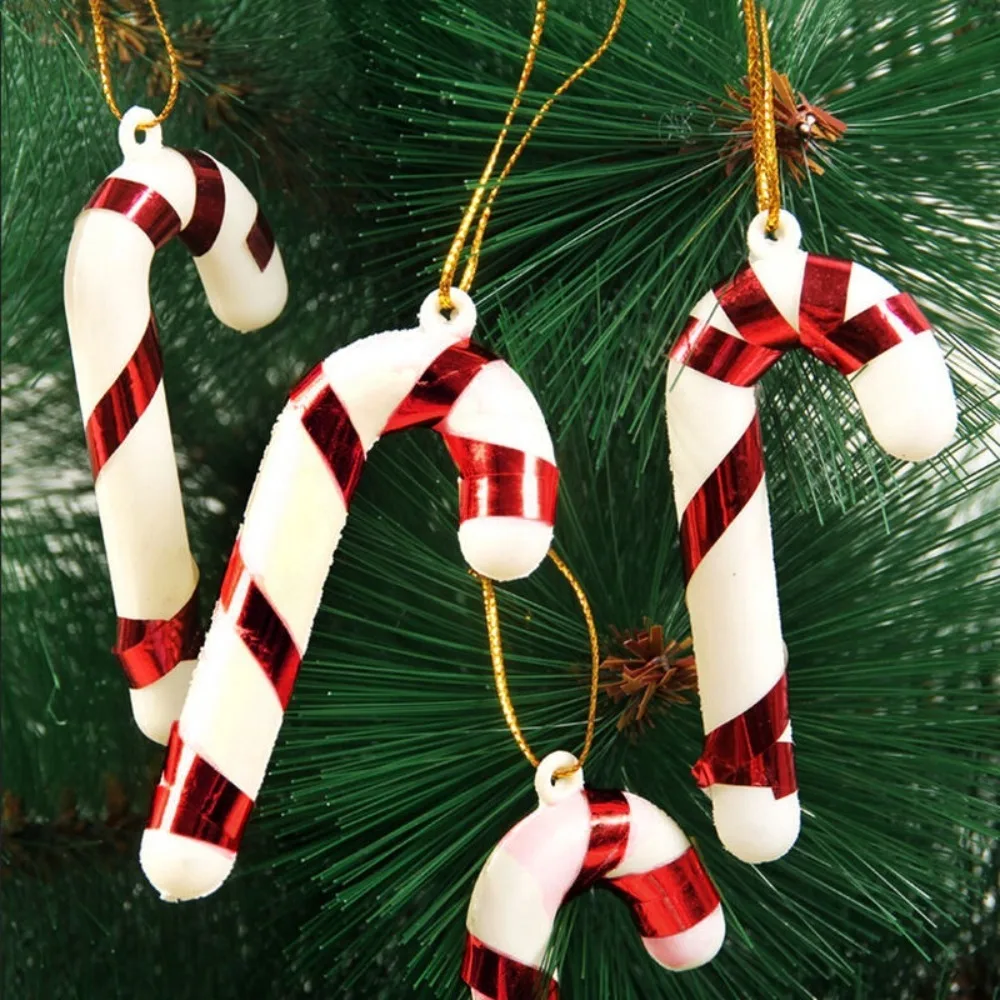 6Pcs/set Christmas Lollipop Pendant Candy Cane Xmas Tree Hanging Ornaments for Christmas Decoration Xmas Party Supplies