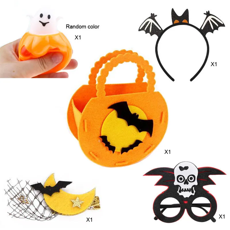 New Halloween Decorations Glasses Tote Bag Hair Clips Party Supplies Horror Props Pinch Music Halloween Props Toys For Children