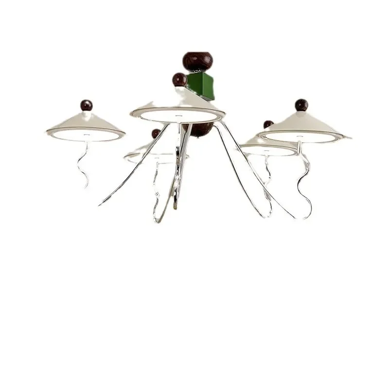 French Medieval Cream Chandelier Full Spectrum Eye Care Retro Pendant Light for Living Room Hallway Day Night Illumination