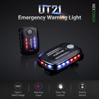 NEXTORCH UT21 Rechargeable Clip Light LED Emergency Police Warning Strobe Shoulder Signal Light for Outdoor Rescue Night Run