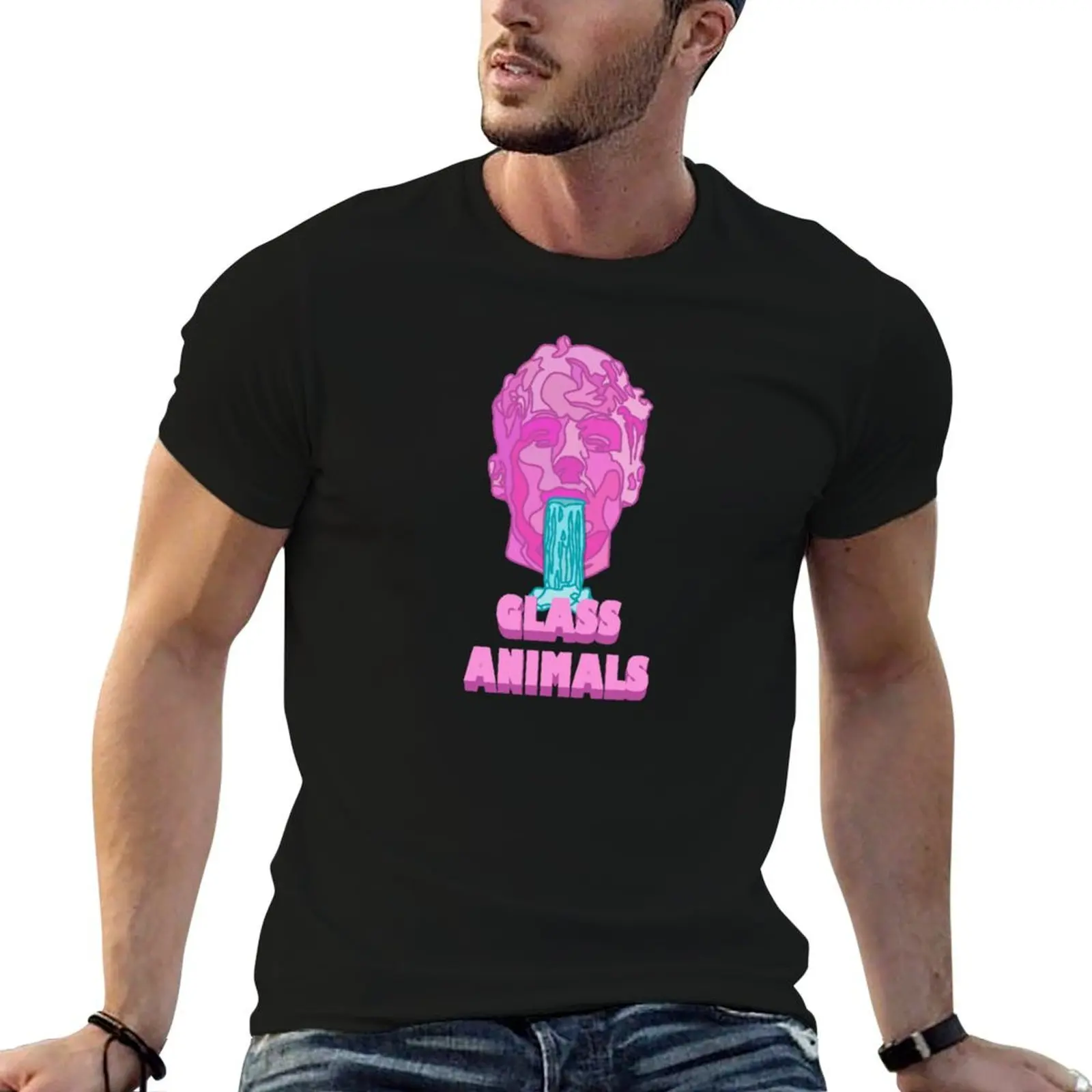 Glass Animals Soda Waterfalls T-Shirt Work Utility Short Sleeve Shirt