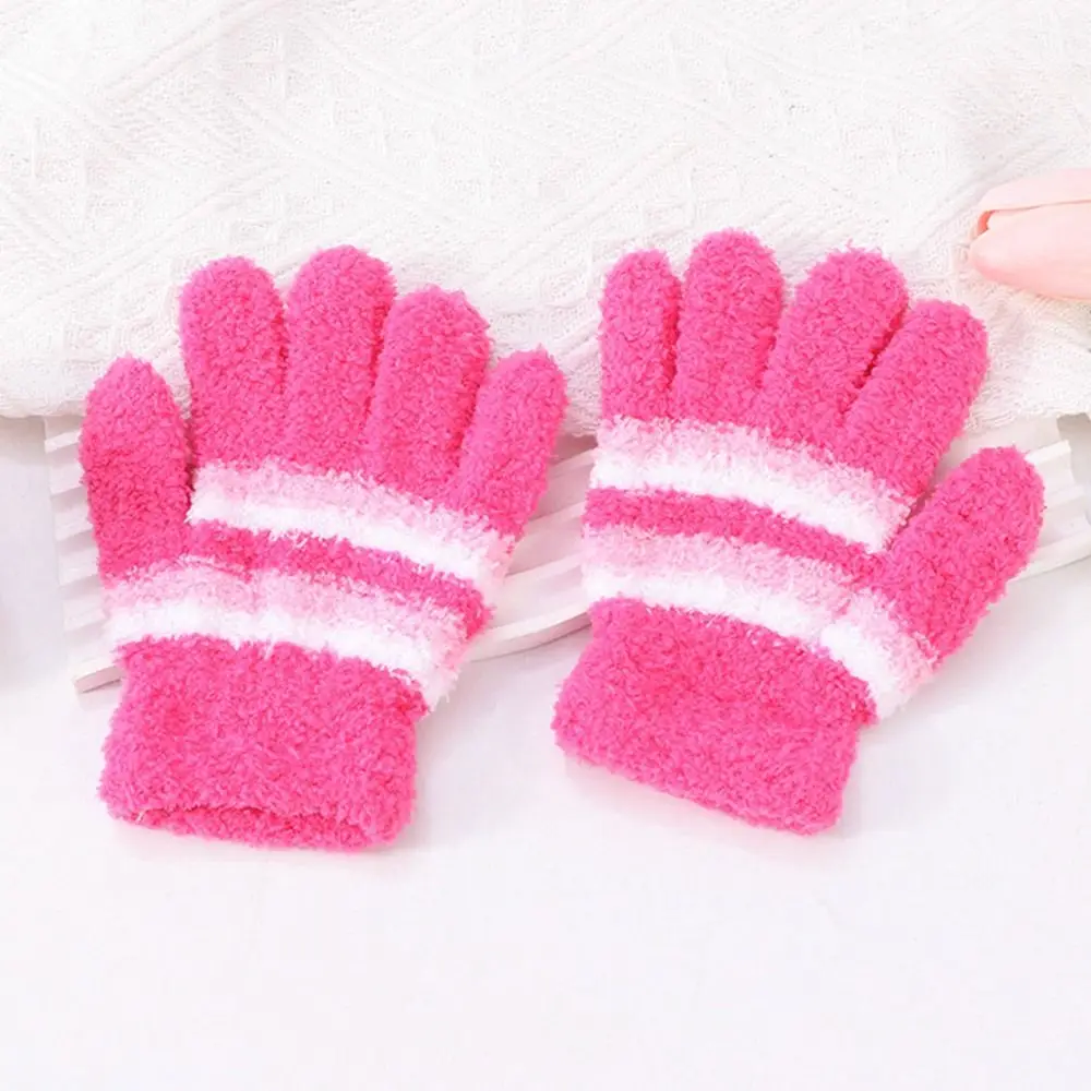 

Cute Warm Kids Winter Gloves Coldproof Full Finger Children Mittens Windproof Elastic Baby Gloves for 6-9 Years Old Outdoor