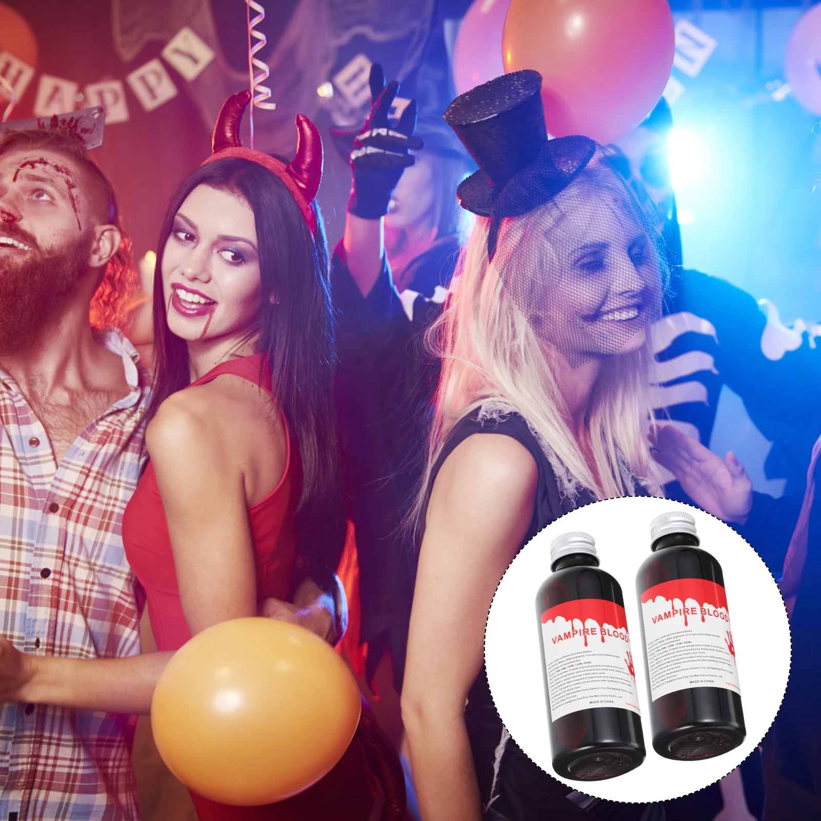 

2 Bottles Fake Prop Realistic Halloween Party Supplies Scary Makeup For Cosplay Carnival Prank Simulated Blood Body Paint Props
