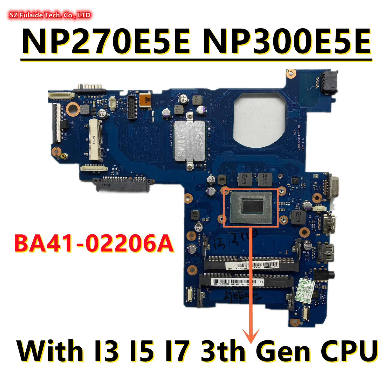 BA41-02206A For Samsung NP270E5E NP300E5E Laptop Motherboard With I3 I5 I7 3th Gen CPU BA92-12393A BA92-1217A 100% OK