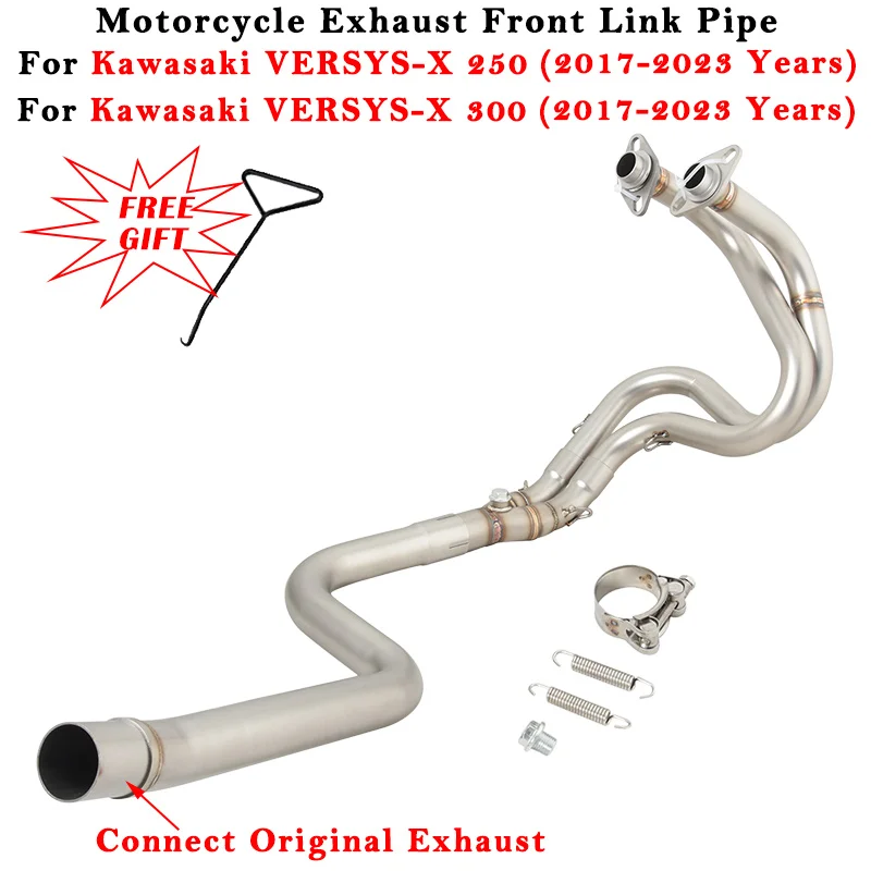 

Motorcycle Exhaust Escape Modified Muffler Front Link Pipe For KAWASAKI VERSYS-X VERSYS X250 X300 X 300 250 2017 - 2022 2023