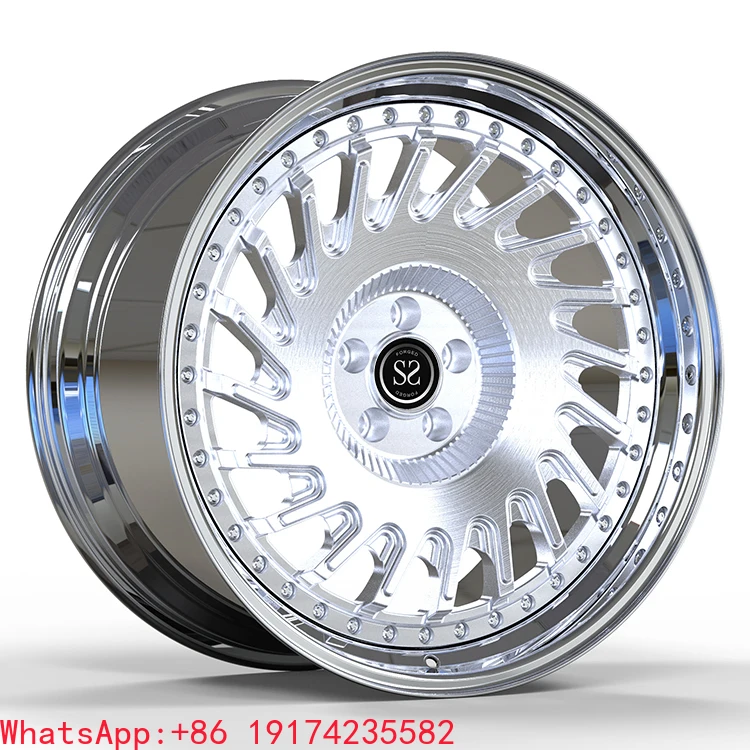 

20 inch polished golden design 2 piece aluminum alloy forged wheels for C43