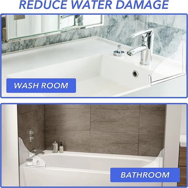 2 Pcs Shower Bathtub Splash Guard Thickened Bathroom Bath Tub Splash Guards With 3 Meter Super Viscose